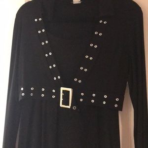 Black long sleeve studded Venus top